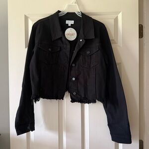 Cello Black Cropped Denim Jacket